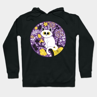 Non Binary Pride Cat Hoodie